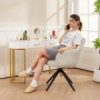 Fåtölj i Sammet med 360° Rotation och Stålben – Elegant design Beige