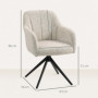 Fåtölj i Sammet med 360° Rotation och Stålben – Elegant design Beige