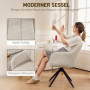 Fåtölj i Sammet med 360° Rotation och Stålben – Elegant design Beige