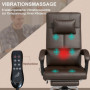 Ergonomisk Kontorsstol med Massage och Värme Brun Läder