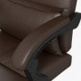 Ergonomisk Kontorsstol med Massage och Värme Brun Läder
