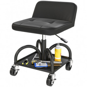 Justerbar Verkstadspall med hjul och förvaring, 58,5–70,5 cm, 135 k...