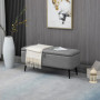 Hallbänk Sängbänk Med Förvaring Linneimitation Grå 102×40×44 Cm Med...