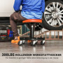 Justerbar Verkstadspall med Hjulfot och Förvaringshylla – 38–50 cm, 135 kg
