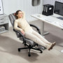 Ergonomisk Massage Kontorsstol med Lutningsfunktion och Fotstöd Grå