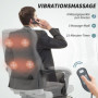 Ergonomisk Massage Kontorsstol med Lutningsfunktion och Fotstöd Grå