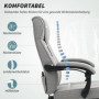 Ergonomisk Massage Kontorsstol med Lutningsfunktion och Fotstöd Grå
