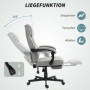 Ergonomisk Massage Kontorsstol med Lutningsfunktion och Fotstöd Grå