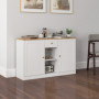 Köks Skänk med Låda, Skåp och Öppna Fack – 120 x 35 x 75,2 cm