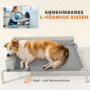 Upphöjd Hundsäng med L-format Ryggstöd – 110 x 75 x 30 cm