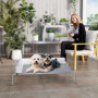 Upphöjd Hundsäng med L-format Ryggstöd – 110 x 75 x 30 cm
