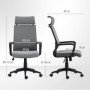 Ergonomisk Kontorsstol med Högt Ryggstöd och Syntetisk Ull Grå