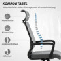 Ergonomisk Kontorsstol med Högt Ryggstöd och Syntetisk Ull Grå