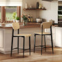 Barstol 2-pack Ek/Svart i Industriell Stil med Fotstöd – 43 x 55 x ...