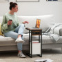 C-formad Sidobord med Laddstation och Förvaringsficka – 46 x 25 x 62,5 cm