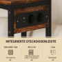 C-formad Sidobord med Laddstation och Förvaringsficka – 46 x 25 x 62,5 cm