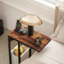 C-formad Sidobord med Laddstation och Förvaringsficka – 46 x 25 x 62,5 cm