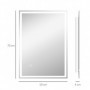 LED-badrumsspegel med Touch, Dimfunktion och Imskydd – 70 x 50 cm