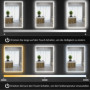 LED-badrumsspegel med Touch, Dimfunktion och Imskydd – 70 x 50 cm