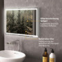LED-badrumsspegel med Touch, Dimfunktion och Imskydd – 70 x 50 cm