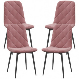 Matstolar 4-pack Sammetslook Rosa