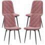 Matstolar 4-pack Sammetslook Rosa