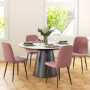 Matstolar 4-pack Sammetslook Rosa