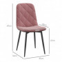 Matstolar 4-pack Sammetslook Rosa
