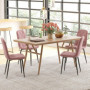 Matstolar 4-pack Sammetslook Rosa