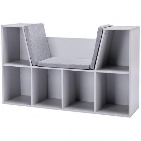Barnförvaring med sittkuddar och 6 fack – 103 x 30 x 62 cm