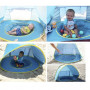 Pop-up strandtält med inbyggd pool och UV-skydd för barn – blå/gul