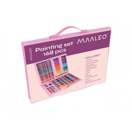 Stort målningsset i väska – 168 delar med akvarell, pastell, pennor...