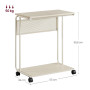 C-format sidobord med hjul, 55x34x66 cm, beige