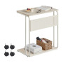 C-format sidobord med hjul, 55x34x66 cm, beige