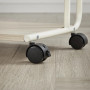 C-format sidobord med hjul, 55x34x66 cm, beige
