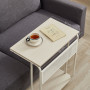 C-format sidobord med hjul, 55x34x66 cm, beige