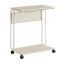 Sidobord C-format 55×34×66 cm Beige Spånskiva & Stål Med Hjul Förva...