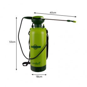 Tryckspruta med lång lans & slang 8L – handhållen trädgårdsspruta m...