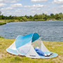 Strandtält för 2 personer med myggnät – 190×120×90 cm, turkosvit, förvaringsfodral och tillbehör