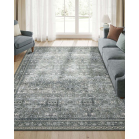 Matta Grå Vintagestil 160 x 230 cm Maskintvättbar