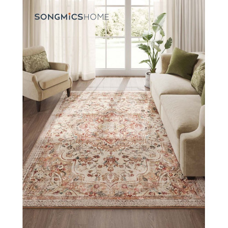 Matta Vintage 160×230 cm Cappuccino Beige Fluffig Polyester Halkfri...