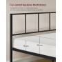 Metallsäng Sängstomme 160×190 cm Dubbelsäng Med Sidobord Mattsvart ...