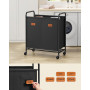 Rullbar Tvättkorg – 2 Fack, 140 L, Avtagbar Påse, Svart 59 x 40 x 91 cm