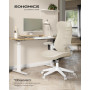 Ergonomisk Kontorsstol Cappuccino-beige Nätrygg Fällbara Armstöd, 150 kg