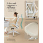 Ergonomisk Kontorsstol Cappuccino-beige Nätrygg Fällbara Armstöd, 150 kg
