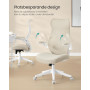 Ergonomisk Kontorsstol Cappuccino-beige Nätrygg Fällbara Armstöd, 150 kg