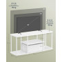 TV-bänk Vit med 3 nivåer och förvaringslåda 110 x 35 x 46 cm