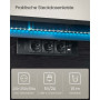 Väggmonterad TV-bänk med LED-belysning och Laddstation – Svart 147 x 35 x 30 cm