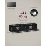 Väggmonterad TV-bänk med LED-belysning och Laddstation – Svart 147 x 35 x 30 cm