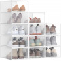 Förvaringslådor x12 Stapelbara Transparent Med Lock 33,2 x 23 x 14,5 cm